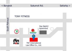 Image of a location map of a Pattaya Lawyer, TNA International Law Firm