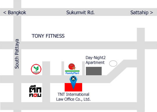 Image of a location map of a Pattaya Lawyer, TNA International Law Firm